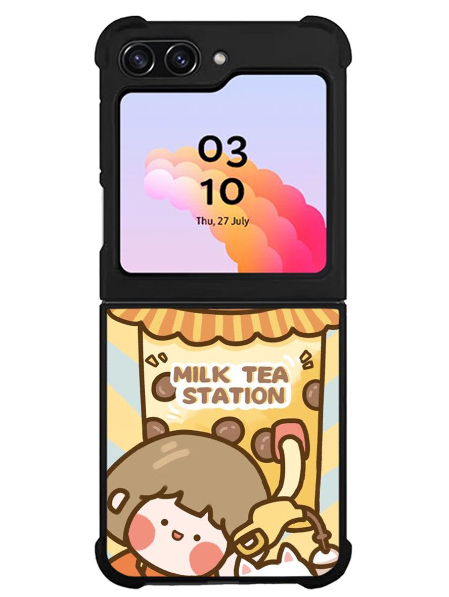Cute Roro Jump Milk Tea Station Samsung Galaxy Z Flip 5 5G 2023 Case OV11212