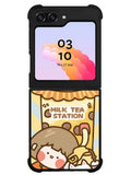 Cute Roro Jump Milk Tea Station Samsung Galaxy Z Flip 5 5G 2023 Case OV11212