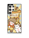 Cute Roro Jump Milk Tea Station Samsung Galaxy S25 Ultra 5G Case QC11212