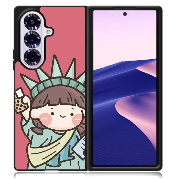 Cute Roro Jump and Liberty Samsung Galaxy Z Fold 7 Case OV11209