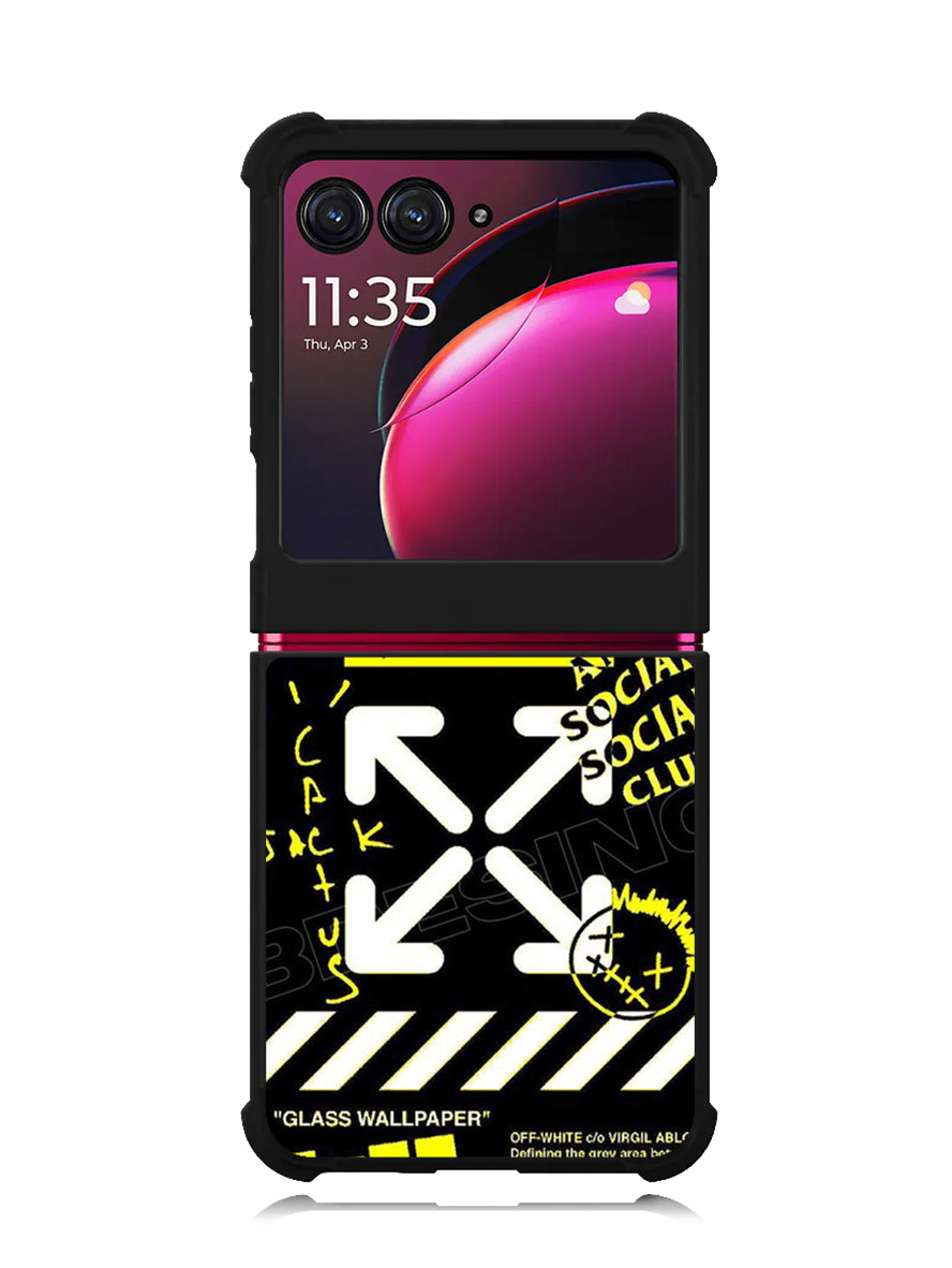 Hypebeast Yellow Black Motorola Moto Razr Plus 2023 , Moto Razr+ 2023 Case OV11221