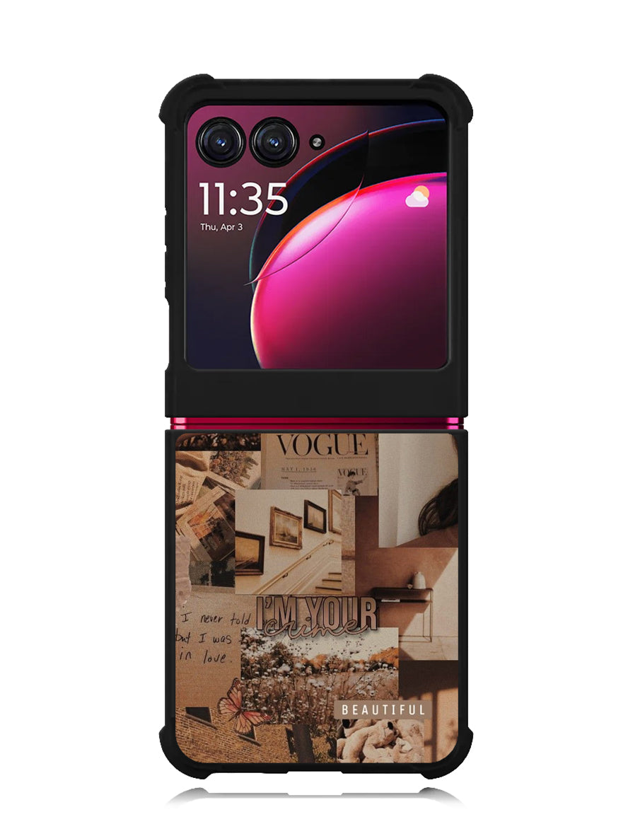 Aesthetic Brown Motorola Moto Razr Plus 2023 , Moto Razr+ 2023 Case OV11233