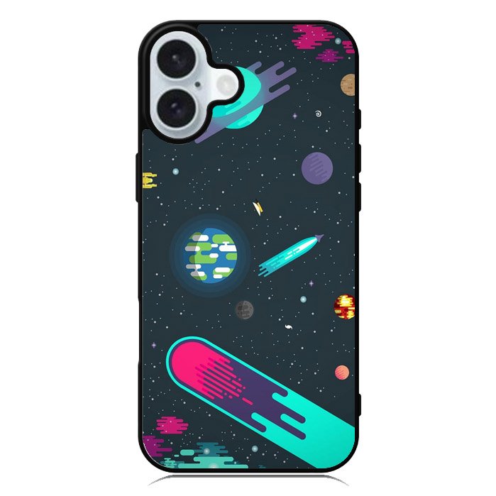 Cartoon Galaxy iPhone 16 Case QC10675