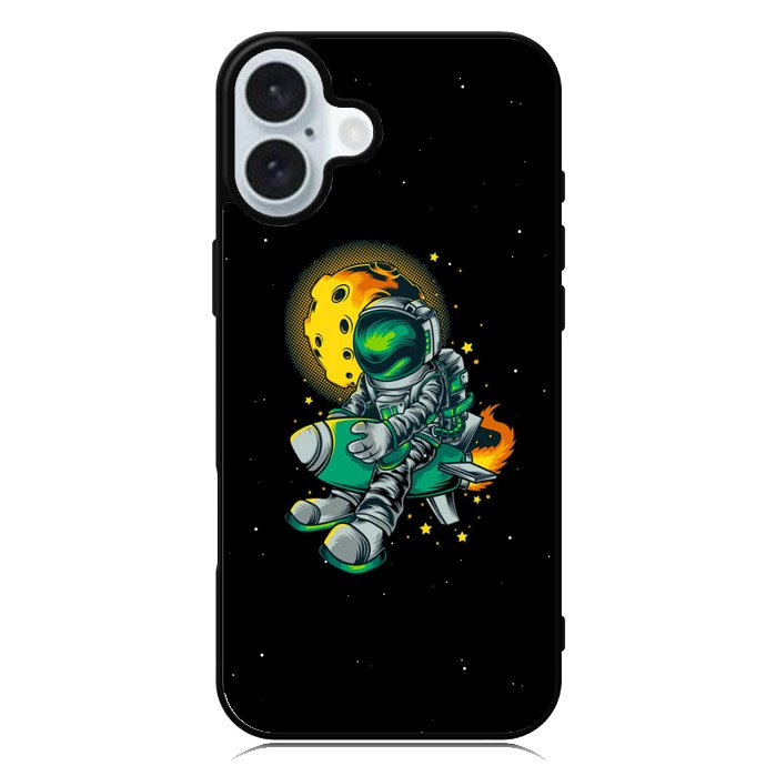 Astraunaut Black iPhone 16 Case QC10638