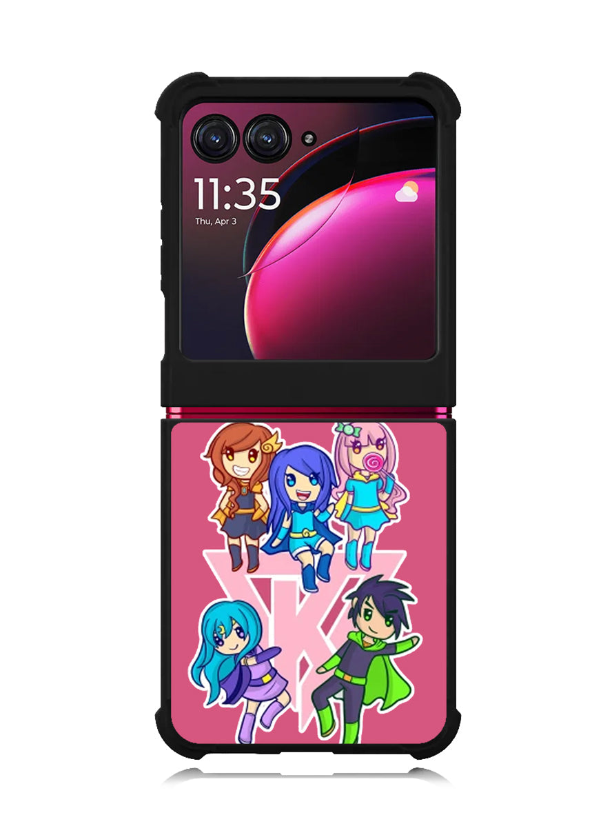 Funneh and the Krew Pink Motorola Moto Razr Plus 2023 , Moto Razr+ 2023 Case OV10573
