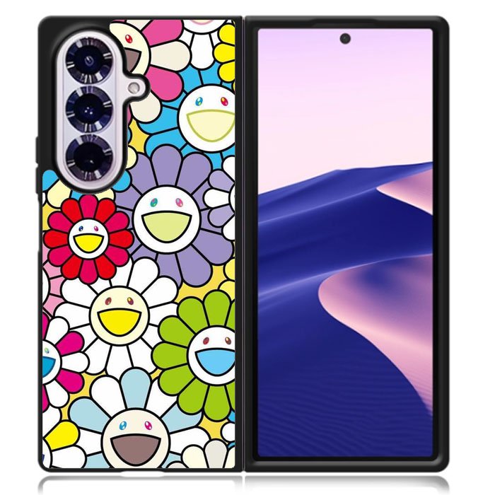 takashi murakami flowers colorful Samsung Galaxy Z Fold 7 Case OV10222
