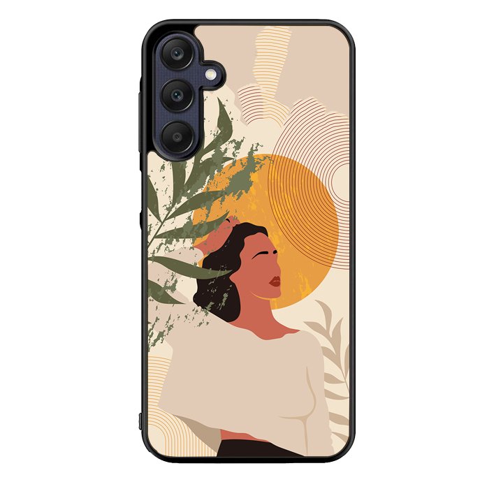 Woman in Tropical Leaves and Flowers FZ0264 Samsung Galaxy A15 5G Case