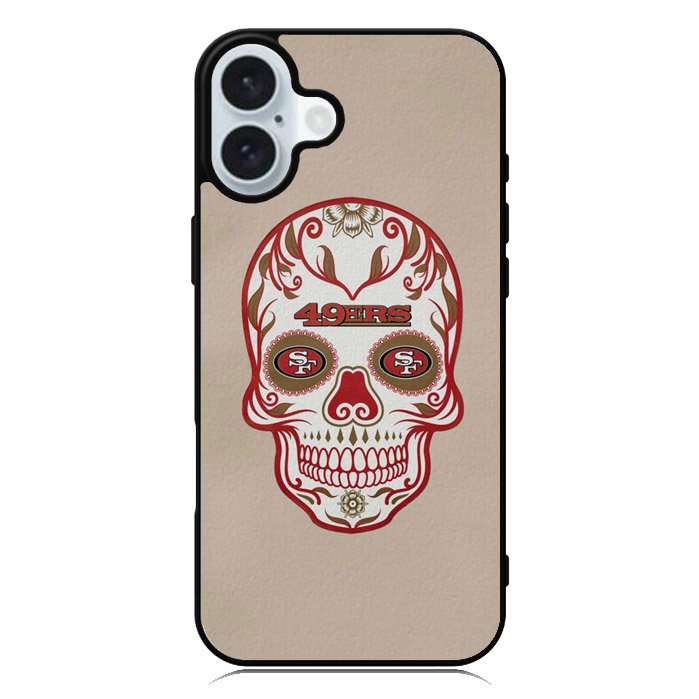San Francisco 49ers Skull iPhone 16 Case QC2629