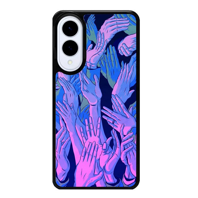 Vaporwave Wallpaper Hands Samsung Galaxy S25 Edge 5G Case OV7748
