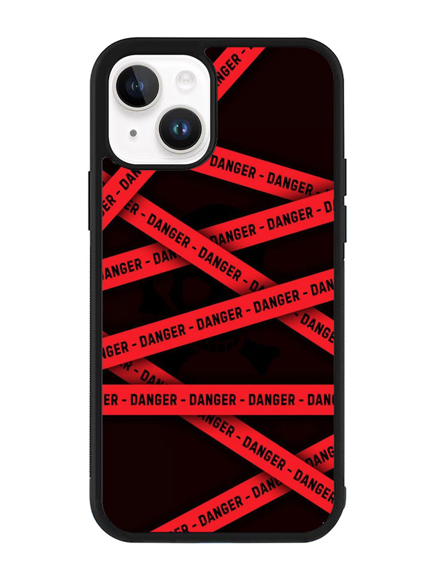 Red Danger Tape iPhone 14 Plus Case QC9533