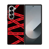 Red Danger Tape Samsung Galaxy Z Fold 7 5G Case QC9533