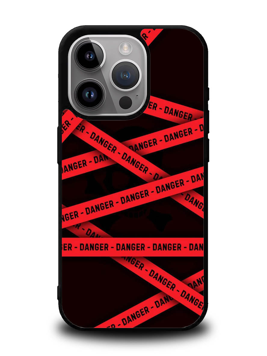 Red Danger Tape iPhone 16 Pro Case OV9533