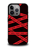 Red Danger Tape iPhone 16 Pro Max Case QC9533