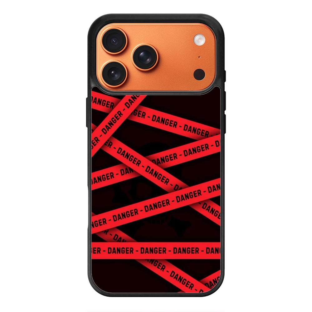 Red Danger Tape iPhone 17 Pro Max Case QC9533