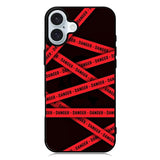 Red Danger Tape iPhone 16 Case QC9533