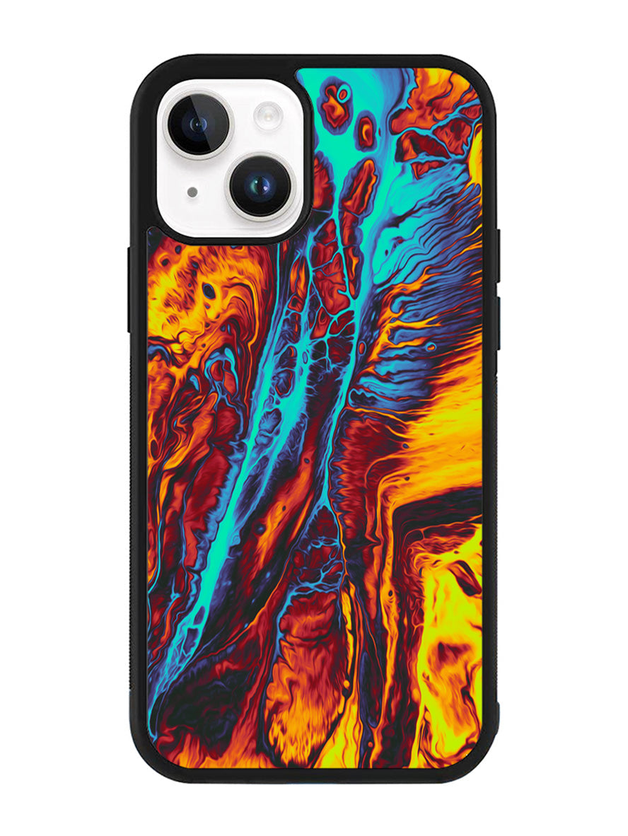 Orange And Blue Fluid iPhone 14 Plus Case QC9586