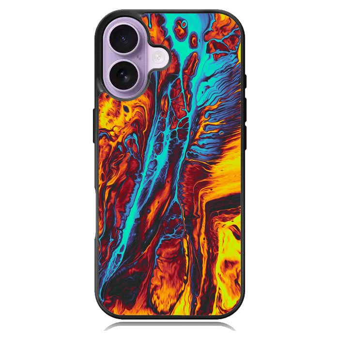 Orange And Blue Fluid iPhone 17 Case OV9586