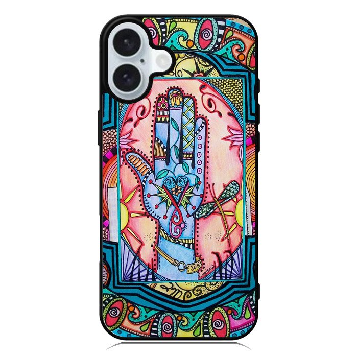 Hand Mandala Singleton Hippie iPhone 16 Case QC5058