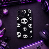 Retro Pixel Skull Art Pattern Case Cover Protective for iPhone, Samsung & Google Pixel HE0001