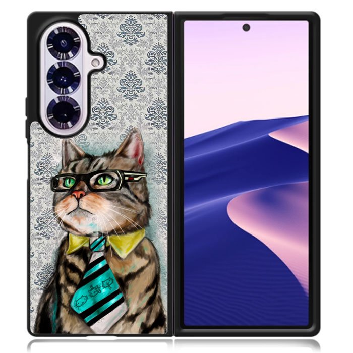 business cat Samsung Galaxy Z Fold 7 Case OV1192