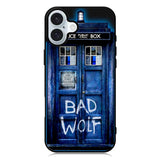 Doctor Who TARDIS Bad Wolf Blue iPhone 16 Case