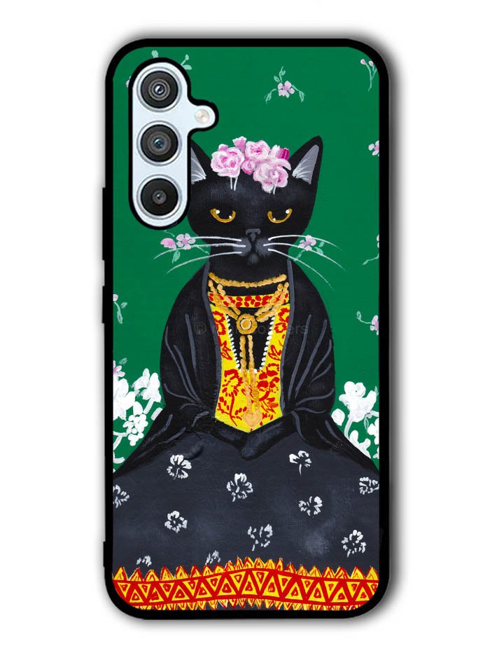 Frida Catlo Floral Black Cat Samsung Galaxy A14 5G Case QC1215