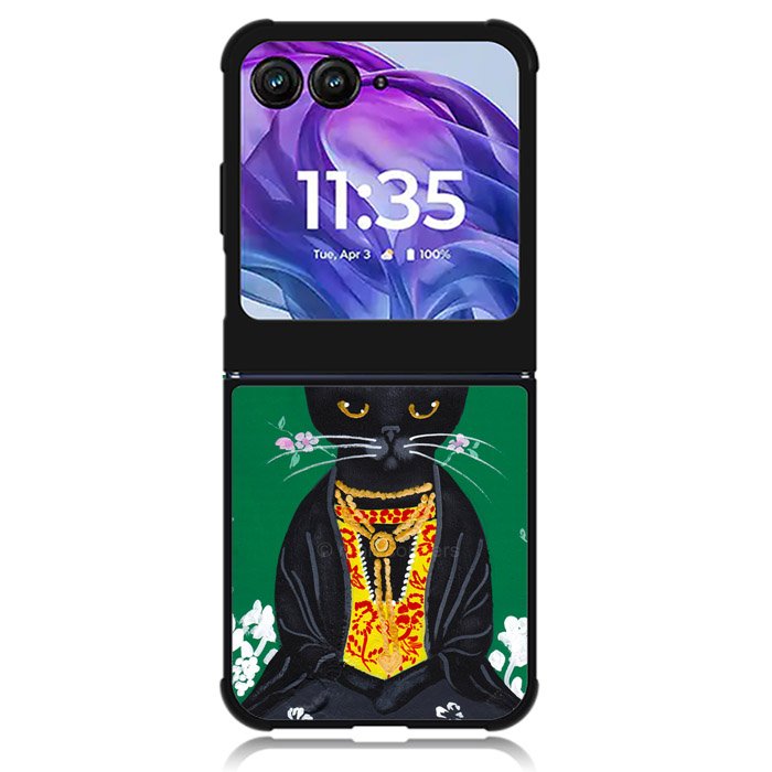 Frida Catlo Floral Black Cat Motorola Moto Razr Plus 2024 , Moto Razr+ 2024 Case OV1215