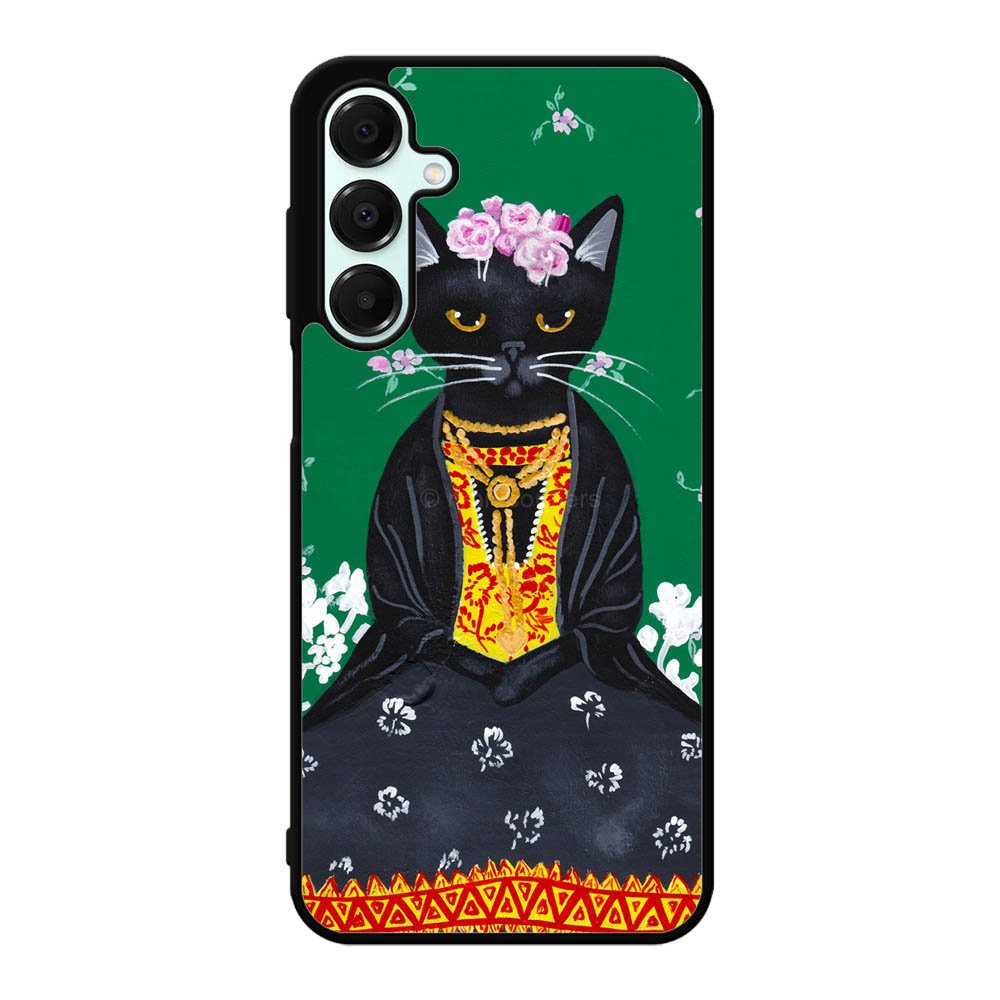 Frida Catlo Floral Black Cat Samsung Galaxy A16 Case OV1215