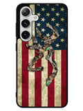 Browning Deer Real Tree Camo USA Flag Samsung Galaxy S25 5G Case
