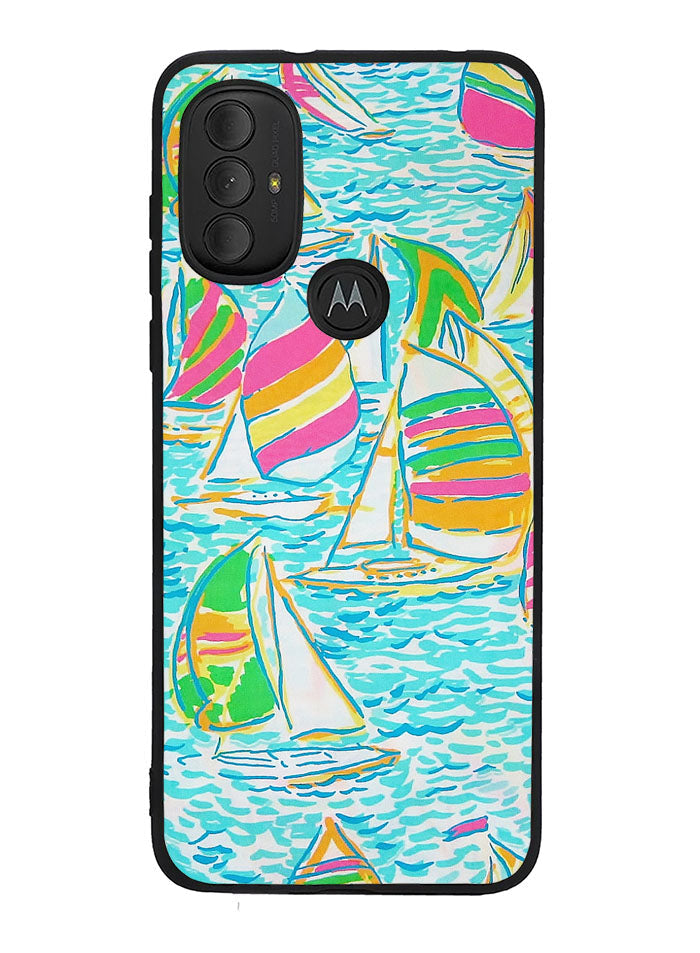 Lilly Pulitzer Sailboat Motorola Moto G Pure 2021 , Moto G Power 2022 Case