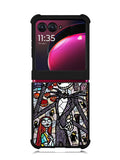 Nightmare Before Christmas Art Glass Motorola Moto Razr Plus 2023 , Moto Razr+ 2023 Case