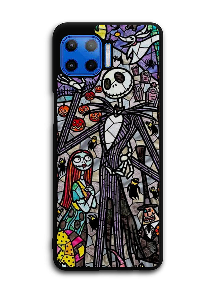 Nightmare Before Christmas Art Glass Motorola Moto One 5G Case , Moto One 5G UW Case , Moto G 5G Plus Case