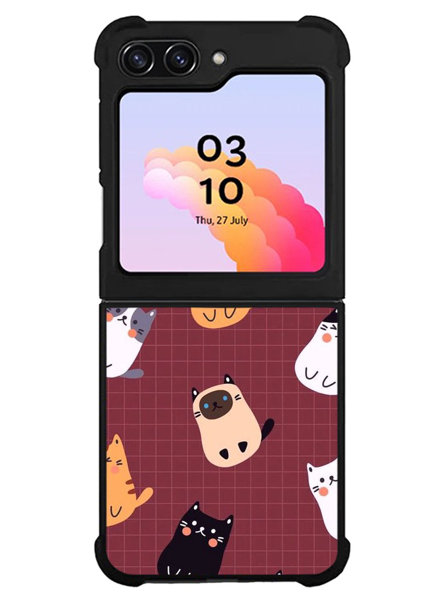 Cat Pattern Wallpaper Samsung Galaxy Z Flip 5 5G 2023 Case OV1436