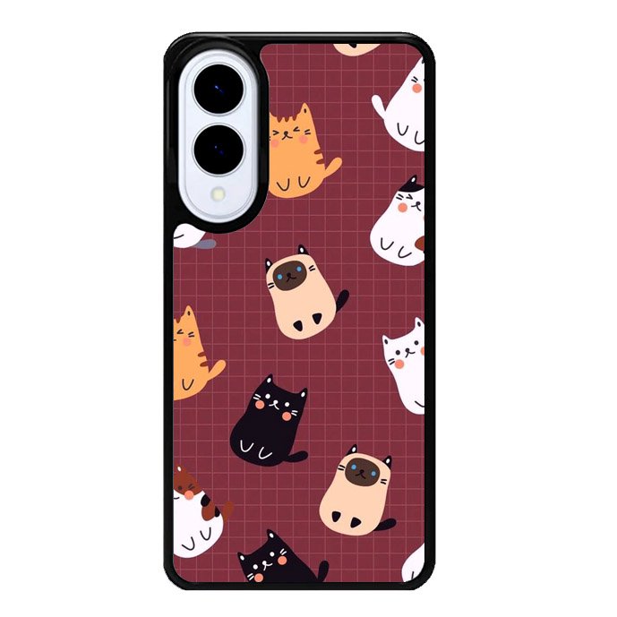 Cat Pattern Wallpaper Samsung Galaxy S25 Edge 5G Case OV1436