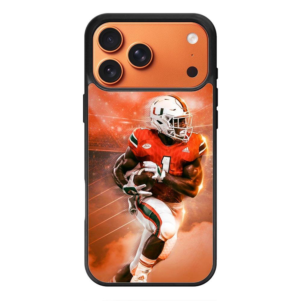University of Miami Footbal iPhone 17 Pro Case OV9597