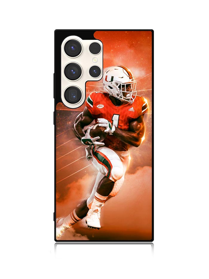 University of Miami Footbal Samsung Galaxy S25 Ultra 5G Case QC9597