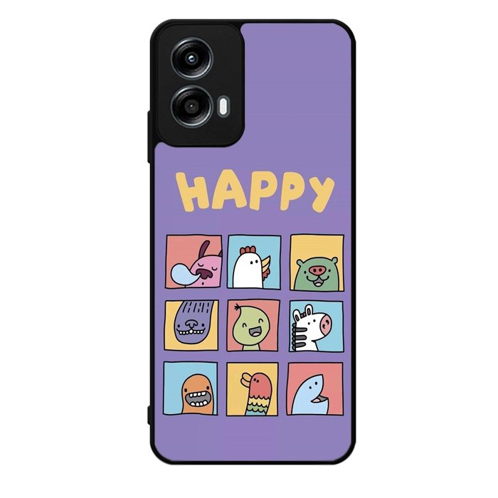 Kawaii Emoji Happy Motorola Moto G Play 2024 Case OV9061