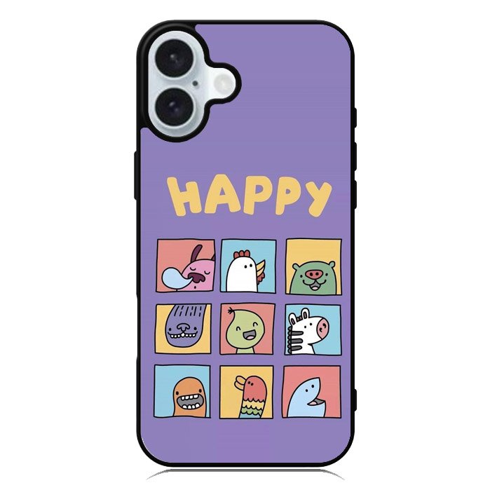 Kawaii Emoji Happy iPhone 16 Case QC9061