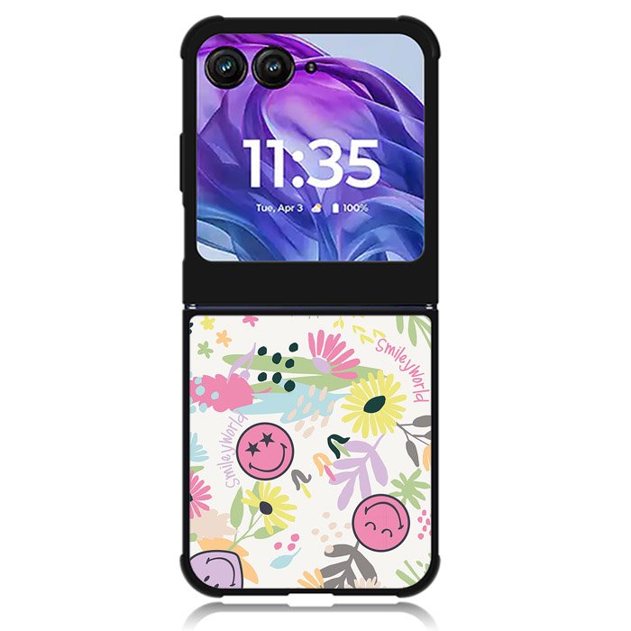 Smiley World Pattern Motorola Moto Razr Plus 2024 , Moto Razr+ 2024 Case OV9048