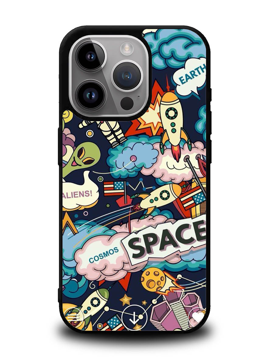 Space Sticker iPhone 16 Pro Max Case OV9044