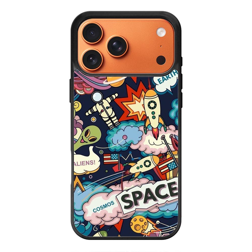 Space Sticker iPhone 17 Pro Max Case OV9044
