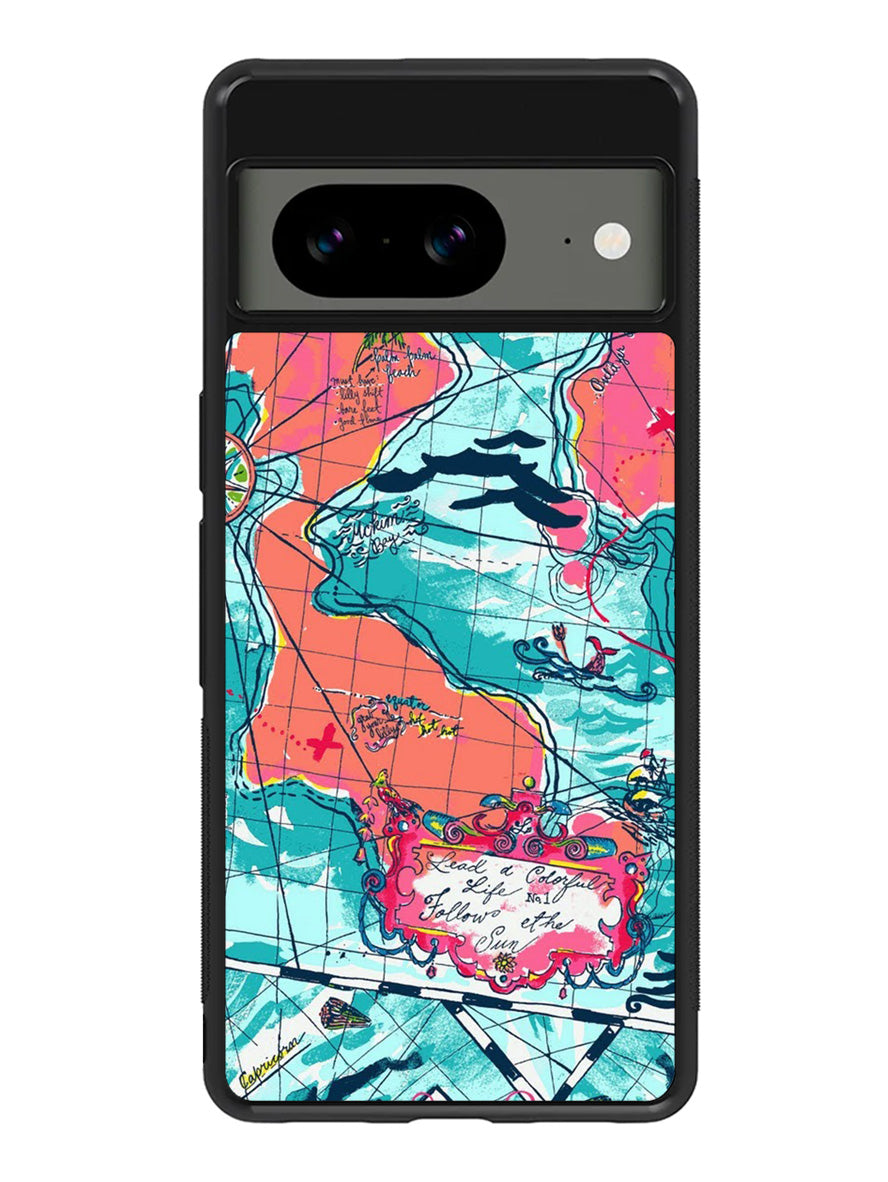 Lilly Pulitzer Map Google Pixel 8 Case QC9031
