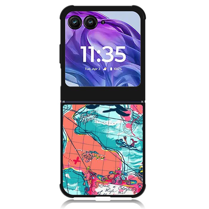 Lilly Pulitzer Map Motorola Moto Razr Plus 2024 , Moto Razr+ 2024 Case OV9031