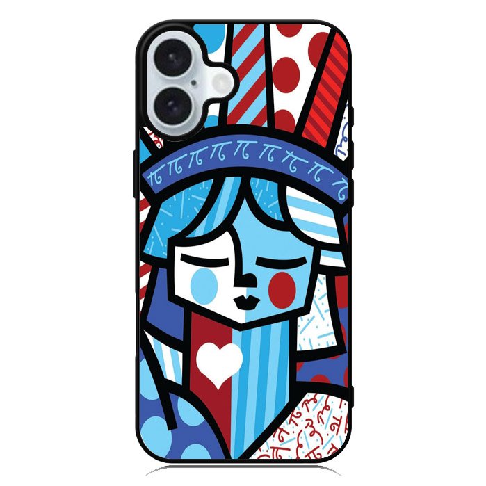 Romero Britto Statue Of Liberty iPhone 16 Case QC11014