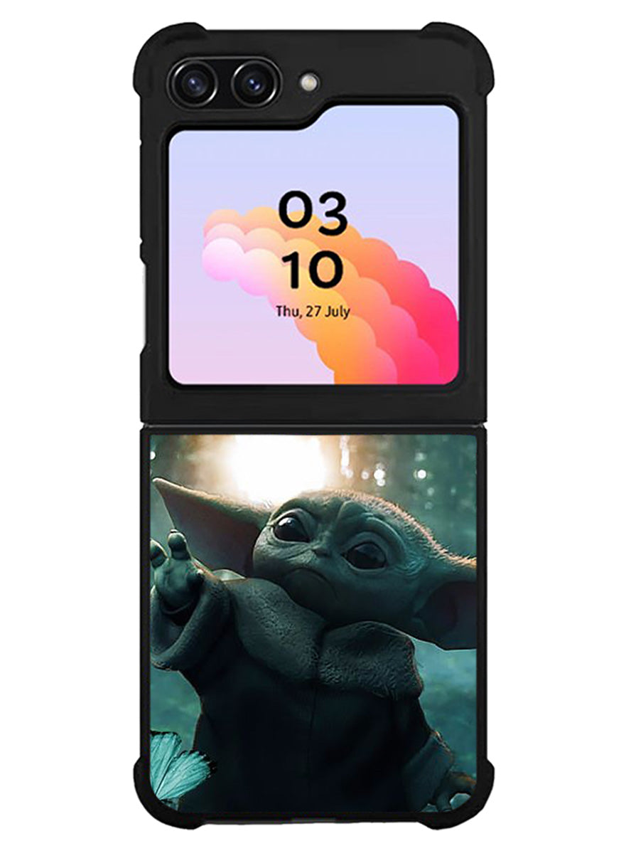 Baby Yoda In The Forest Love Butterfly Samsung Galaxy Z Flip 5 5G 2023 Case