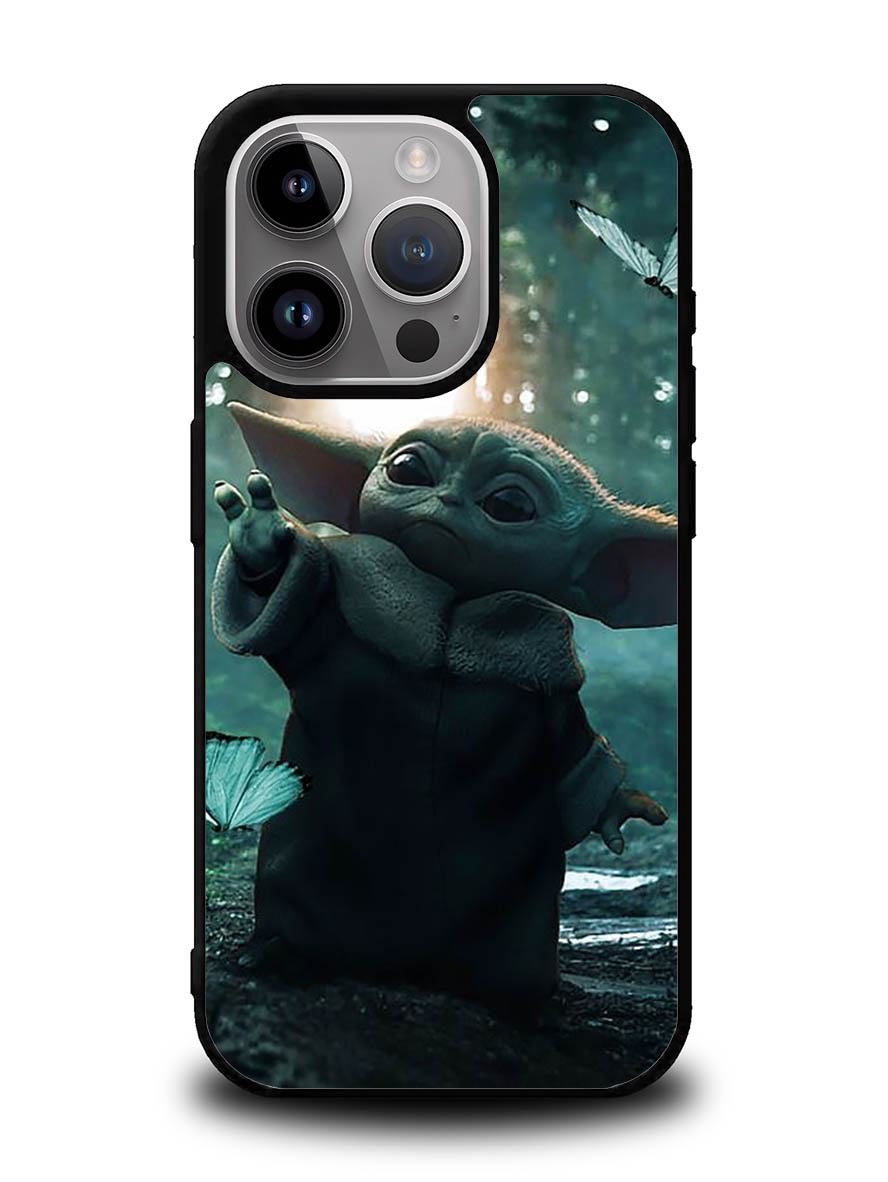 Baby Yoda In The Forest Love Butterfly iPhone 16 Pro Case