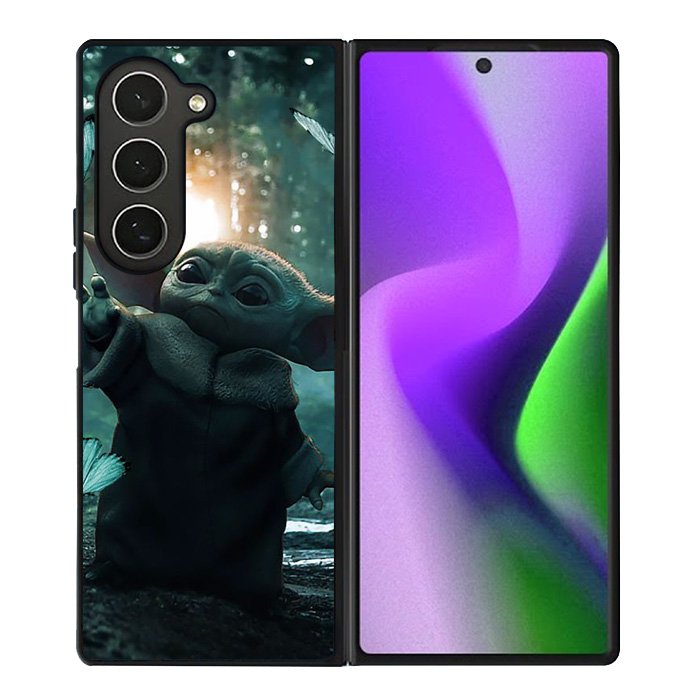 Baby Yoda In The Forest Love Butterfly Samsung Galaxy Z Fold 6 Case