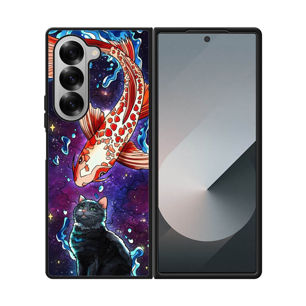 Fish and cat japanese Samsung Galaxy Z Fold 7 5G Case OV10855