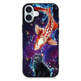 Fish and cat japanese iPhone 16 Case QC10855