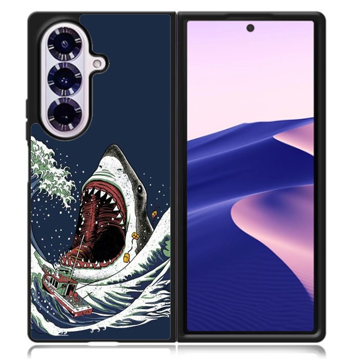 shark japanese wave Samsung Galaxy Z Fold 7 Case OV10421